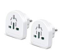 Adaptador Europeo EXTRASTAR para múltiples enchufes Nacionales, Adecuado para Viajes. Compatible con EE. UU., Reino Unido, China, Francia, Alemania, Italia, Australia y Otros países, 2 Unidades.