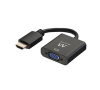 Adaptador Ewent EW9864-HDMI a VGA (Macho a Hembra) para computadora, computadora de Escritorio, computadora portátil, PC, Monitor, proyector, HDTV, Chromebook, Raspberry Pi, Roku, Xbox y más - Negro