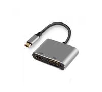 ADAPTADOR EWENT USB TIPO C A HDMI 4K Y VGA 15CM MACHO - HEMBRA