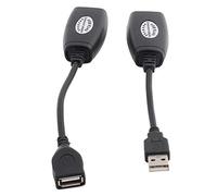 Adaptador Extensor de Extensión USB, Cable de Extensión Confiable Negro Duradero Adaptador USB a RJ45, para Office Home