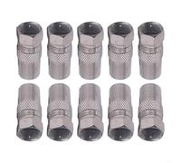 Adaptador F macho a hembra Tv9.5, conector coaxial roscado de aleación de zinc para decodificador y cable de antena, resistente al fuego y a prueba de humedad, plateado, 1 paquete (10 piezas)