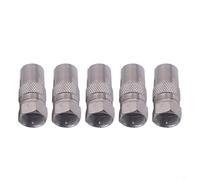 Adaptador F macho a TV hembra, conector coaxial de aleación de zinc para cable aéreo, reducción de pérdida de señal para receptor de satélite, caja superior, plateado, paquete de 4 (5 piezas)