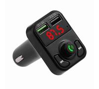 Adaptador FM Transmisor Inalámbrico para Coche con Carga USB y Llamadas Manos Libres Compatible con Smartphones y Tabletas para Reproducir Música Desde Dispositivos o USB