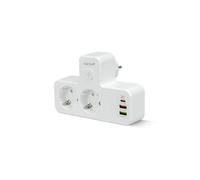 Adaptador GARZA con Luz de Noche y Carga Rápida 420059C (2 enchufes - 1 USB-C - 2 USB-A - 20 W)