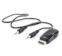 Gembird A-HDMI-VGA-02 Adaptador HDMI a VGA + Cable 3.5mm de Audio Negro
