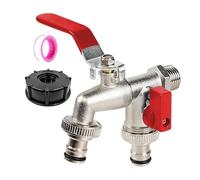 Adaptador genérico para grifo exterior con conexiones impermeables - División Consejo para doble salida | Anti establo - Piezas de riego de metal para jardín, camping, invernadero integral Ant