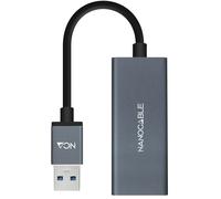 Adaptador Gigabit NanoCable USB 3.0 a Ethernet Gigabit 10/100/1000 Mbps 15 CM Gris