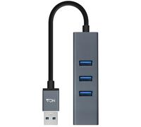 Adaptador Gigabit NanoCable USB 3.0 a Ethernet Gigabit 10/100/1000 Mbps / 3x USB 3.0 15 CM Gris