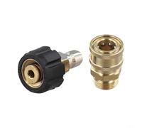 Adaptador giratorio para m22 de 14 mm y 15 mm a accesorios de liberación rápida de 3/8 pulgadas para máquinas de lavado a chorro, juego de conectores de manguera de jardín (M22 de 15 mm a 3-8 pulgadas
