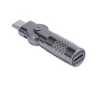 Adaptador giratorio tipo C a USB macho de 90 grados con carga rápida y transferencia de datos de 60 W para accesorios de consolas de videojuegos.