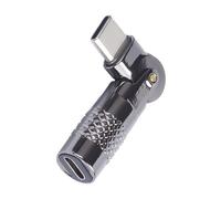 Adaptador giratorio tipo C a USB macho de 90 grados con carga rápida y transferencia de datos de 60 W para accesorios de consolas de videojuegos.