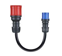 Adaptador go-e para Gemini flex 22 kW, CEE rojo trifásico 32A a CEE azul monofásico 16A