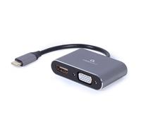 Gembird Adaptador USB Tipo C A-USB3C-HDMIVGA-01 a HDMI y VGA 0,15 m Gris