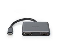 Adaptador gráfico USB Nedis CCGB64670BK01 USB-C a 2x HDMI Negro