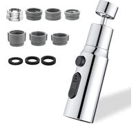 Adaptador Grifo Cocina, Ajustable 3 Modos Salida Agua, 360 Grados Aireador de Grifo de Cocina con 7 Adaptadores Adaptador para Grifos, Boquilla de Grifo Para Grifos de Cocina y Bañ