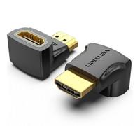 Adaptador HDMI 4K 90° Vention AIOB0 Macho a Hembra Conectores Chapados en Oro Negro