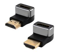 Adaptador HDMI 8K 2 unidades Ultra HD Bidireccional 90° y 270° Ángulo HDMI Conector a Hembra 8K @60Hz 4K @120Hz 2.1 Ángulo Adaptador HDR VRR Dolby eARC 3D 48Gbps para PS5, Xbox, TV, PC, proyector