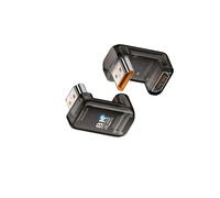 Adaptador HDMI 8K UHD 2.1 Hembr a Macho en U 180 para Monitor y TV - Paquete de 3 Black