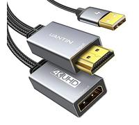 Adaptador HDMI a DisplayPort | Convertidor Activo HDMI 2.0 Macho a DP 1.2 Hembra Unidireccional de 4K@60Hz Compatible con HDCP 2.2 para PC, AMD, NVIDIA, Dell, HP, Mac, NS, PS5, Xbox One/Series X