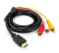 Adaptador HDMI a RCA, Cable HDMI Macho a 3 RCA AV 1,5 m Audio Vídeo | Cable rca a hdmi para TV, proyector, DVD y VHS, adaptador rca a hdmi con conexión estable y uso sencillo