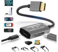 Adaptador HDMI a USB C 4K a 60Hz para gafas AR, fuente HDMI a pantalla USB C para XREAL One/Air 2 Pro, VITURE Pro, RayNeo, Rokid, Switch 2/1, Steam Deck, PS5/4, Xbox, ROG Ally, monitor, HDMI macho a