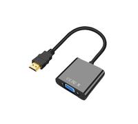 Adaptador HDMI a VGA 1080P, cable convertidor negro para monitor, proyector, portátil y PC.