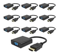 Adaptador HDMI a VGA, convertidor HDMI a VGA chapado en oro (macho a hembra) compatible con computadora, computadora, laptop, PC, monitor, proyector, HDTV, Chromebook, Raspberry Pi, Roku, Xbox y más
