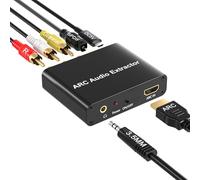 Adaptador HDMI ARC, extractor de audio ARC con salidas digitales ópticas TOSLINK SPDIF/Coaxial y salidas analógicas L/R estéreo de 3,5 mm, compatible con amplificadores de barra de sonido HDTV