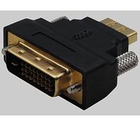 Adaptador HDMI-DVI | HDMI-Kupplung 19pol. auf DVI-Stecker 24+1pol.| Negro | Vergoldete Kontakte