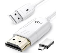 Adaptador HDMI Inalámbrico, Cable Duplicación Pantalla 1080P@60Hz con Decodificación 4K, Plug-and-Play sin WiFi/App/Bluetooth, Dongle AirPlay Miracast para iPhone Android PC a TV Proyector Monitor