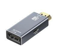 Adaptador HDMI macho a DisplayPort hembra 4K 60Hz, carcasa de aleación de aluminio anodizado, chip CS5801, conector chapado en oro.