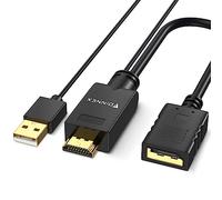 Adaptador HDMI Macho a DisplayPort Hembra con USB/Audio, 4K@@60Hz, Cable Conector para Xbox 360 PS4 PS3 NS