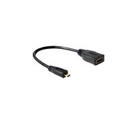 Adaptador HDMI micro a 19 pines (M) a HDMI 19 pines (F) - DELOCK - 23 cm - Negro