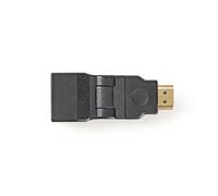 Adaptador HDMI Nedis CVGP34905BK macho hembra giratorio PVC oro negro