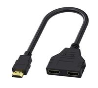 Adaptador HDMI Splitter 1 in 2 Out al mismo tiempo, 1080P Hdmi Splitters 2 monitores al mismo tiempo 30 cm cable de conexión doble para HDTV HD, monitores proyectores y consolas LED Gaming
