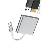 Adaptador HDMI USB C (3 en 1) puerto USB 3.0 para MacBook tipo C, convertidor multipuerto para iPad, divisor de carga para Apple iPhone 16, 15 Pro, TV, conector de pantalla digital, portátil, Android,