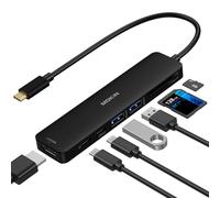 Adaptador HDMI USB C para MacBook Pro/Air, MOKiN 7 en 1, adaptador USB C, adaptador Mac con HDMI, puerto de datos tipo C, 100 W PD, SD/microSD y 2 USB 3.0 para Dell/Lenovo/Thinkpad (negro)