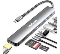 Adaptador HDMI USB C, USB C a HDMI, lector de tarjetas USB C SD/TF, 9 en 1 USB C Hub Dongle para MacBook Air/Pro M1/M2, iPad Pro portátil (4K HDMI/USB3.0/2.0 SD/TF lector de tarjetas/PD)
