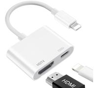 Adaptador HDTV para iPhone【Apple MFi Certified】 Lightning to HDTV, A-daptador H-DTV Cable 1080P Adaptador de Sincronización de Audio y Vídeo AV Digital para TV/Monitor Compatible con iPhone 15/14