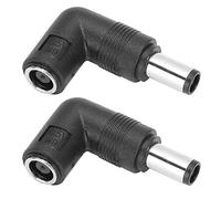 Adaptador Hembra a Macho de 7,4 X 5,0 Mm, Enchufe de Codo Compacto Que Ahorra Espacio, Color Negro, para Portátiles, 2 uds.