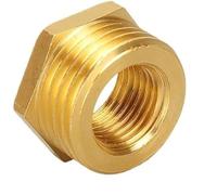Adaptador hembra con boquilla hexagonal, Adaptador macho a hembra con casquillo hexagonal reductor BSP de latón for combustible, agua, gasóleo y varios tamaños.(F 3/8" To M 1/2")