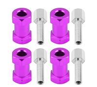 Adaptador Hexagonal RC Coche Metal, 4 Unidades, Diseño Resistente para D90 AX10 CC01 SCX10, 20 mm Color Purpura, Ideal para Modelos de Carreras en 4x4, Drift y Scalextric