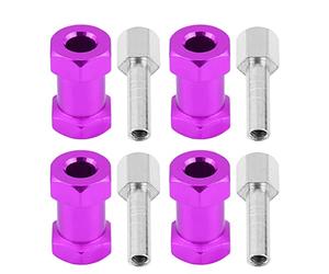 Adaptador Hexagonal RC Coche Metal, 4 Unidades, Diseño Resistente para D90 AX10 CC01 SCX10, 20 mm Color Purpura, Ideal para Modelos de Carreras en 4x4, Drift y Scalextric