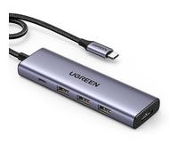 Adaptador HUB 5 en 1 USB-C - USB-C PD / HDMI / 3x USB-A 3.0 - gris