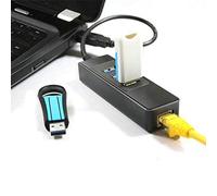 Adaptador HUB a RJ45 Gigabit Ethernet, Adaptador de Red 10/100/1000M con 3 Puertos 3.0 HUB a RJ45 Drive-Free, Ultrabooks, Notebooks, Tablets Convertidor de Internet para Windows para XP, para OS X, Pa