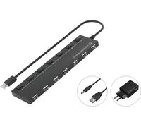 Adaptador Hub USB 2.0 7 EN 1 - (7x USB 2.0) con Adaptador de Corriente - CONCEPTRONIC