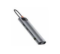 Adaptador HUB USB C 11 en 1 - Baseus - 4K HDMI - 3 Puertos USB 3.0 - Carga Rápida PD 100W - Gris