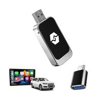 Adaptador inalámbrico, 2 en 1 Android Auto CarPlay Bluetooth Dongle, conexión automática 3S, Plug & Play, puerto USB/USB-C, Mini