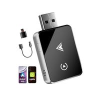 Adaptador Inalámbrico 2 en 1 para CarPlay/Android Auto, PARPAT 2025 Conversión Mejorada de Cable a Inalámbrico con USB/Tipo-C, Conexión Estable y Sin Retrasos, Compatible con iPhone/Android (K3)