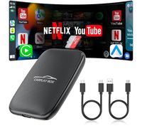 Adaptador inalámbrico 5 en 1 para coche CarPlay y Android, adaptador inalámbrico CarPlay con Netflix, YouTube, tarjeta TF, Plug & Play, Magic Video Ai Box para vehículos con cable de fábrica Apple